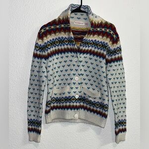 Italian Mob Cardigan Sweater Multicolored Women’s Medium Pockets EUC